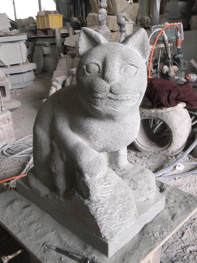 石像彫刻製作 オーダーメイド狛猫