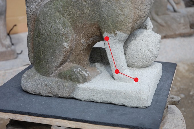 神社狐の修理|復元方法(駒込稲荷08) (2)