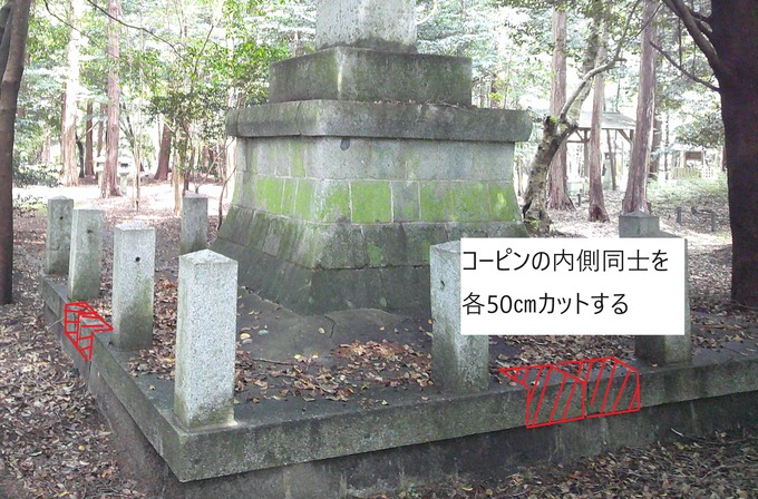 石碑(忠魂碑)の改修工事|亀山能褒野神社