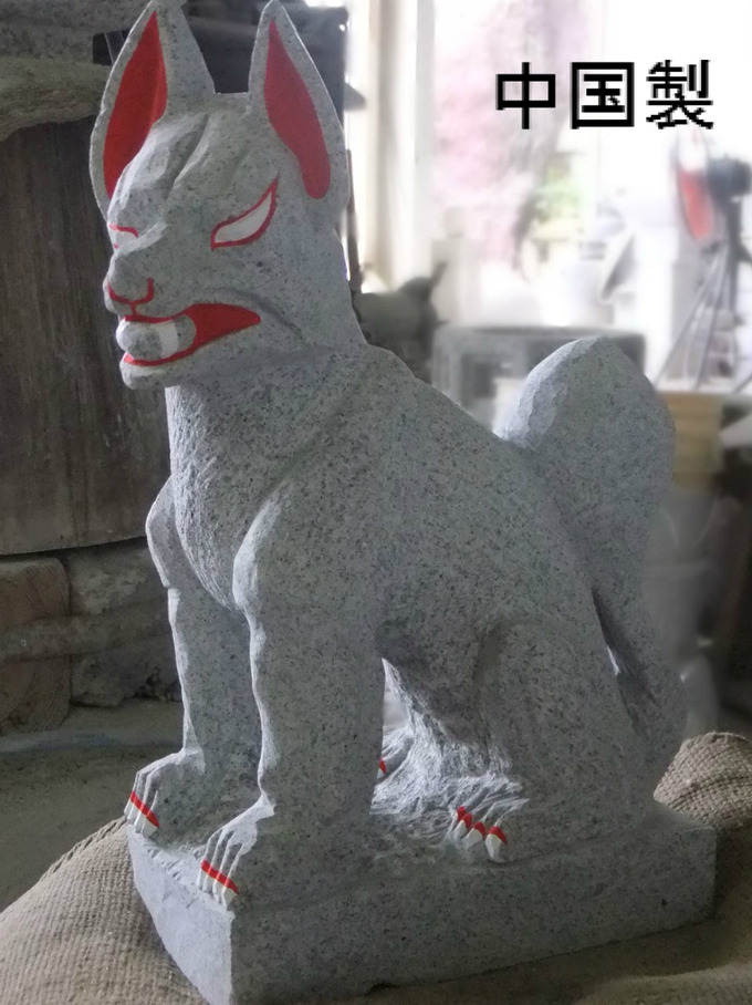 神社狐の彩色方法工程