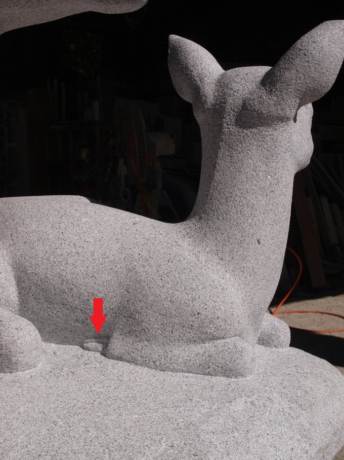 親子なで鹿（砥鹿神社）制作工程｜動物の石像