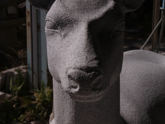 親子なで鹿（砥鹿神社）制作工程｜動物の石像