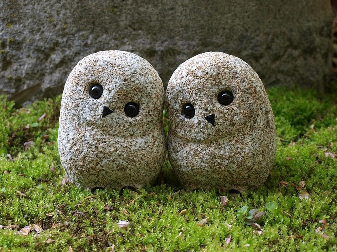 石製ふくろうペア