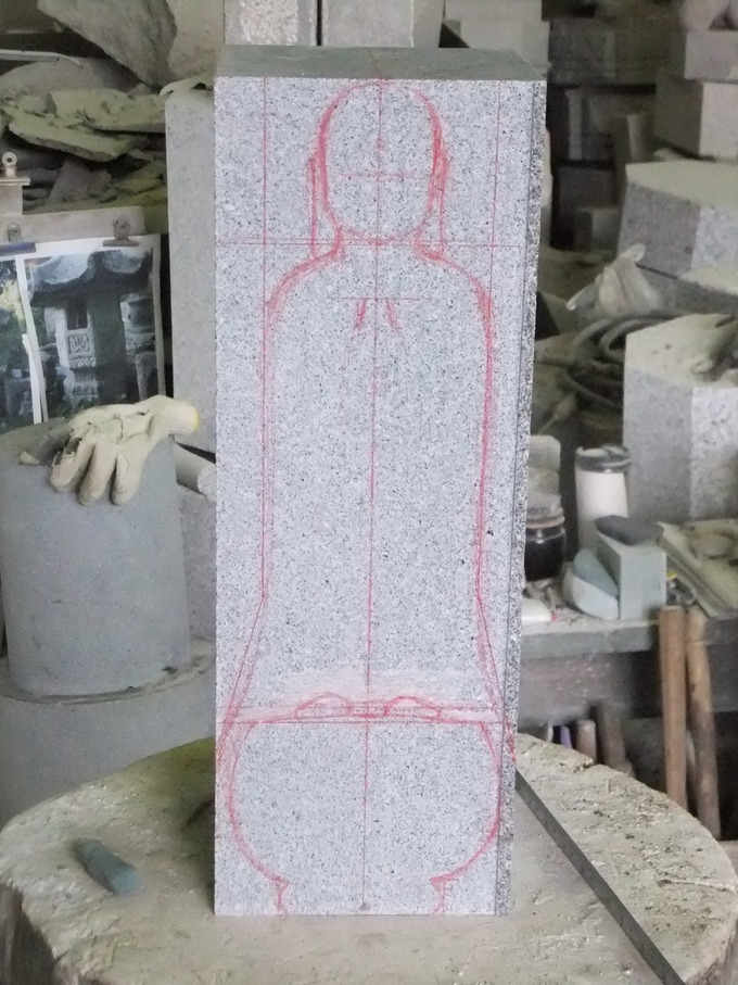 地蔵作り方1　石仏地蔵の製造販売
