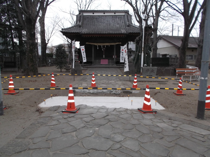 石鳥居基礎工事完成