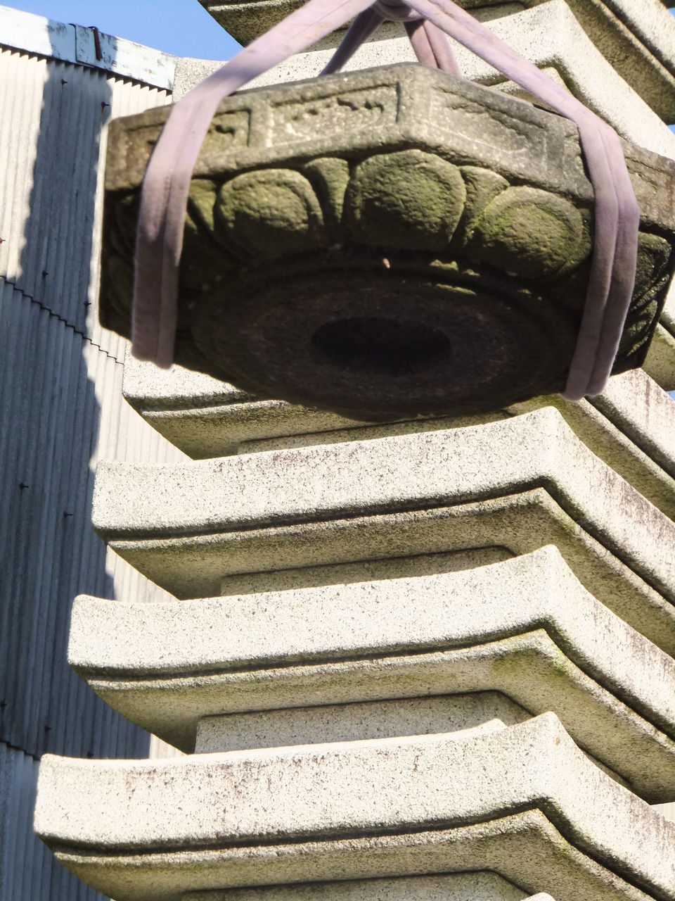 石燈籠 ヒビ、割れ、有りません 大型 丸かっ 