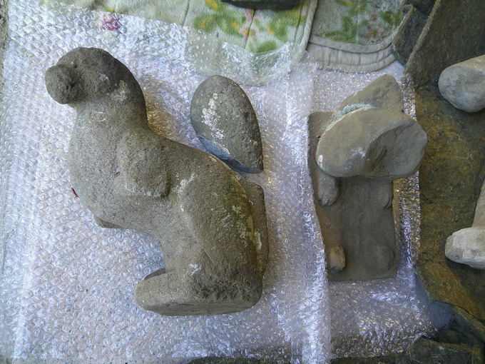 狐像の補修|駒込稲荷狐
