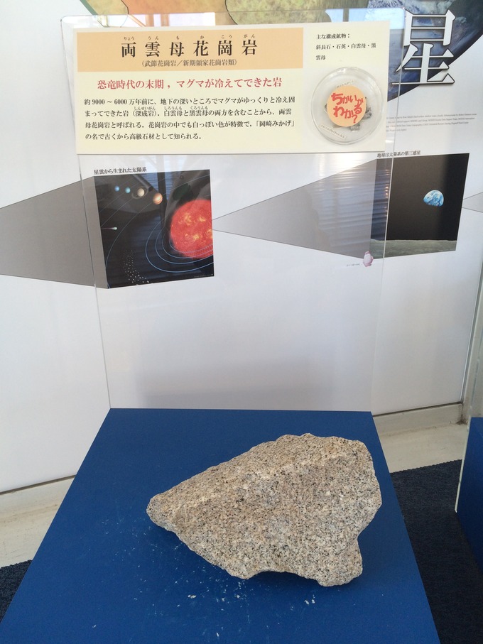 花崗岩説明文と岡崎みかげ展示