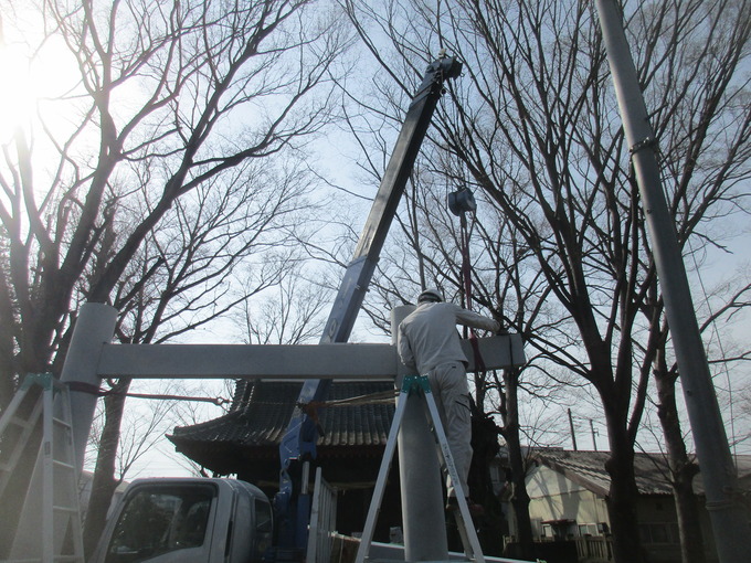 石鳥居設置工事|外貫の設置