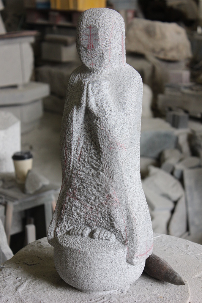 石の地蔵作り方 石仏製作工程