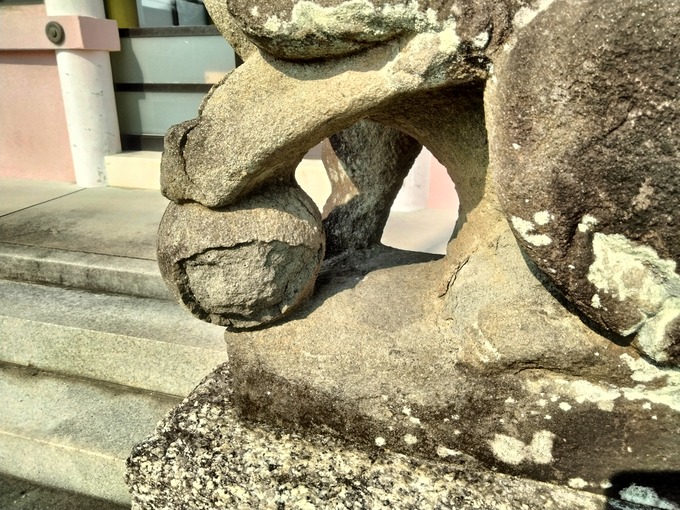 神社狛犬交換｜又八神明社
