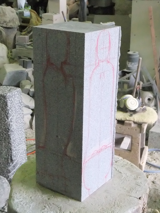 地蔵作り方1　石仏地蔵の製造販売
