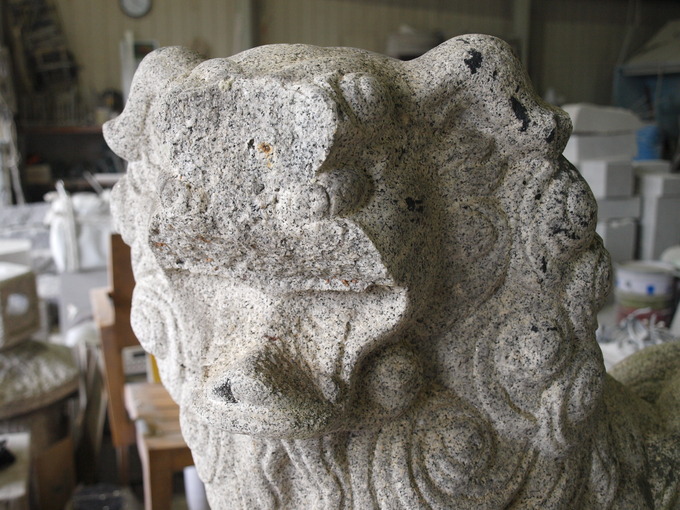 神社の狛犬修復｜石の修理