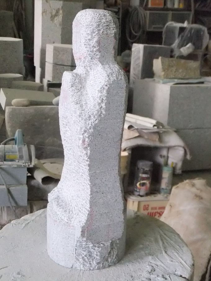 石の地蔵作り方　石仏製作工程