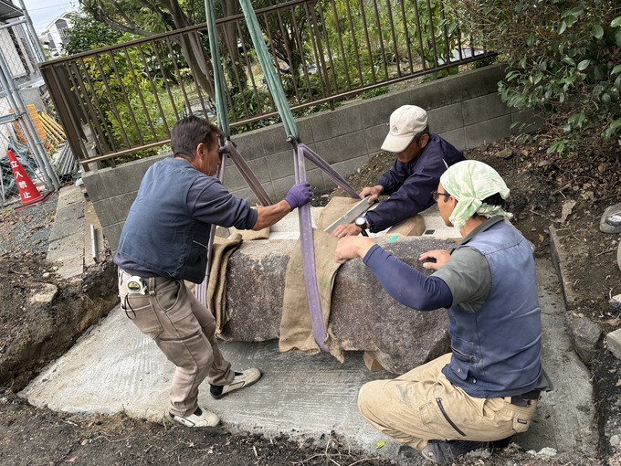 石碑の設置工事|吉川神明社(豊橋)