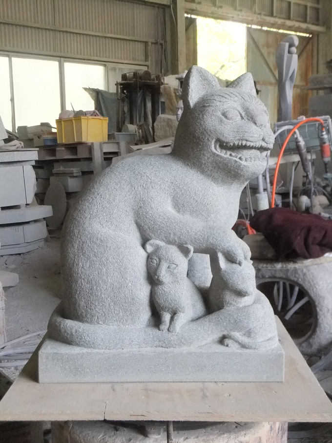石像彫刻製作 オーダーメイド狛猫