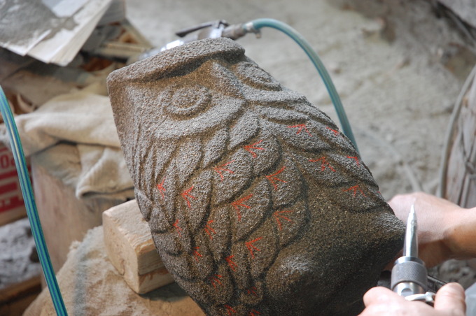 石のふくろう製作(来待石)プレゼント