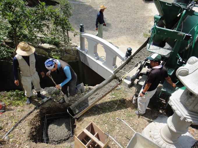 六方石の石碑工事|犬山市大縣神社