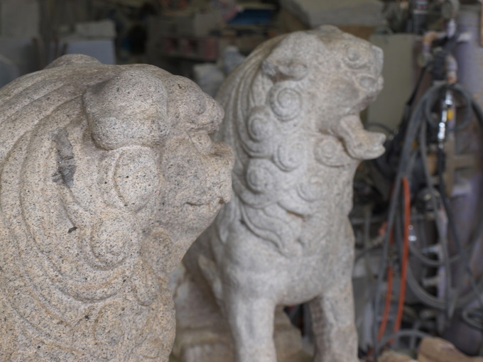 神社の狛犬修復｜石の修理