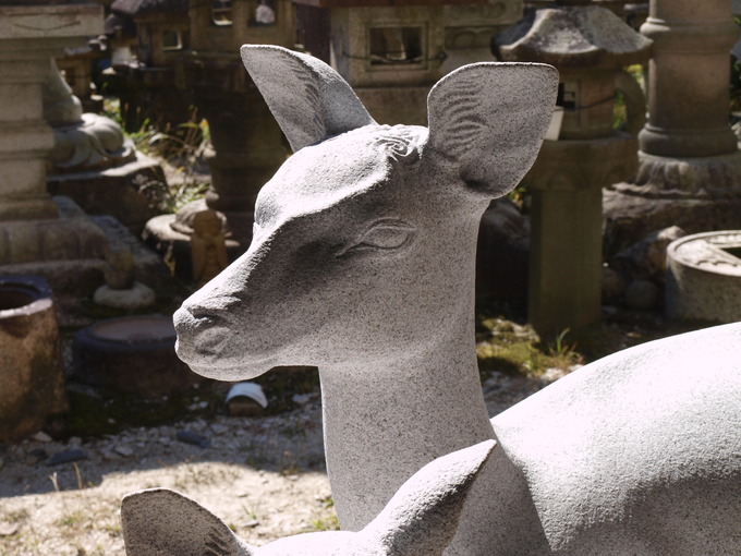 親子なで鹿（砥鹿神社）制作工程｜動物の石像