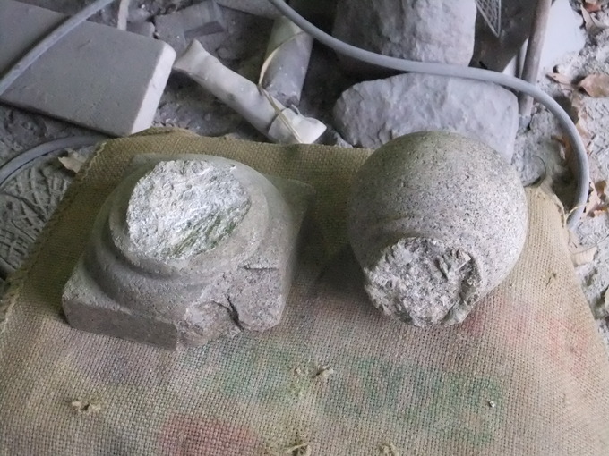 灯篭補修割れ欠け修理