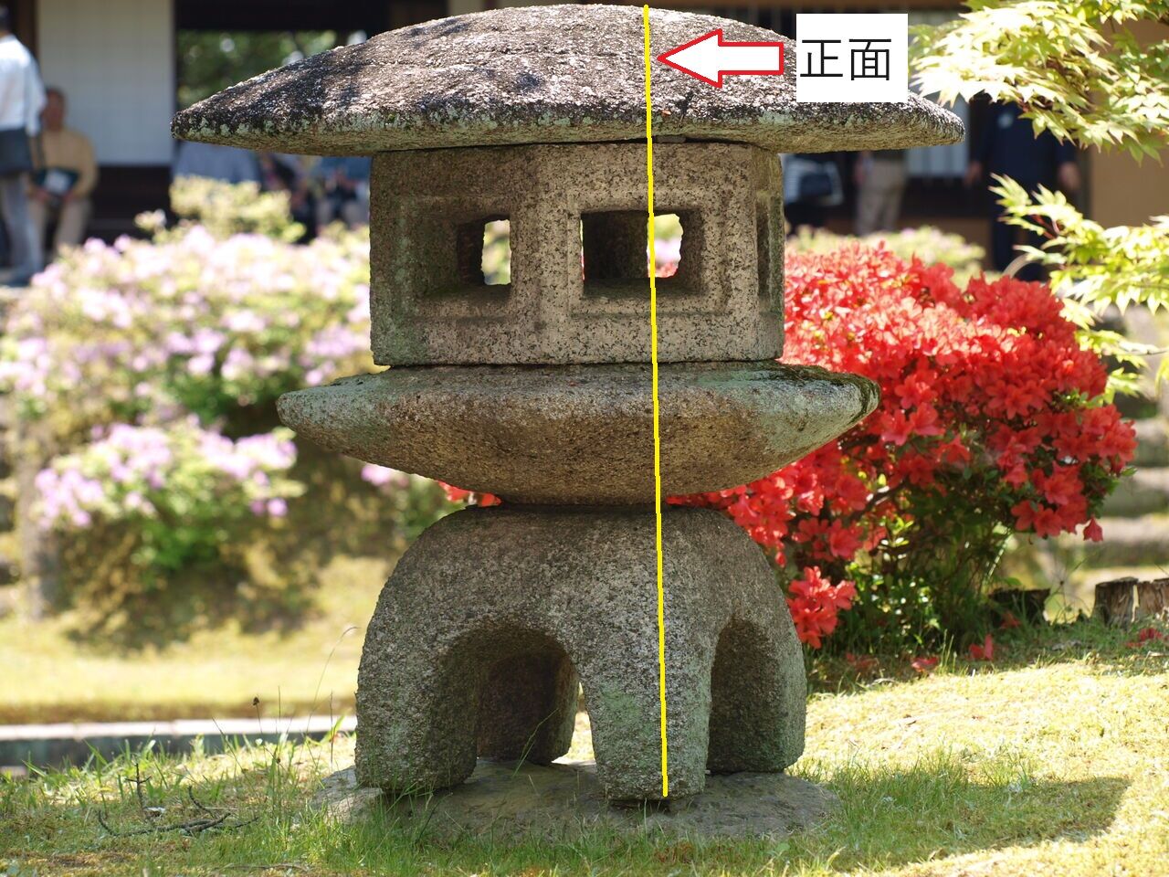 桂雪見の正面向きは？｜灯籠の向き : 岡崎市 老舗石屋㈱杉田石材店の
