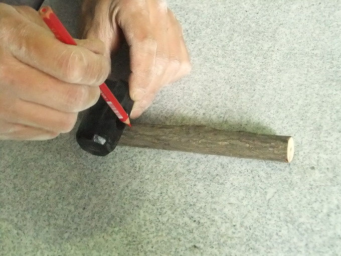 石屋の石道具　セットウの柄　つけ方1