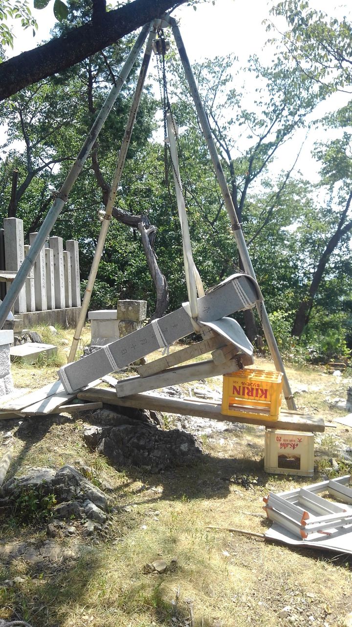 石柱型の記念碑3｜三つ又チェーンブロック使い方 : 岡崎市 老舗石屋㈱杉田石材店のブログ｜石灯篭(とうろう)庭園・神社用など石製品の製造販売