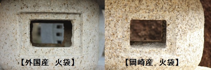 灯篭比較外国製品と国産