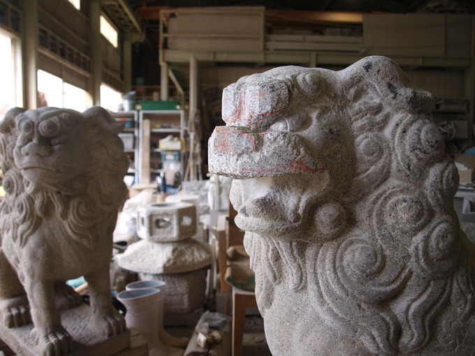 神社の狛犬修復｜石の修理
