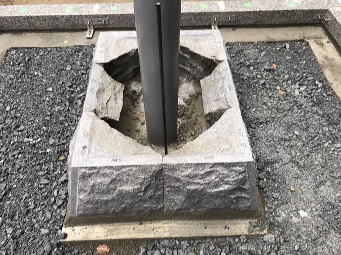 神社のお社石工事　間知石