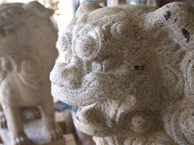 神社の狛犬修復｜石の修理
