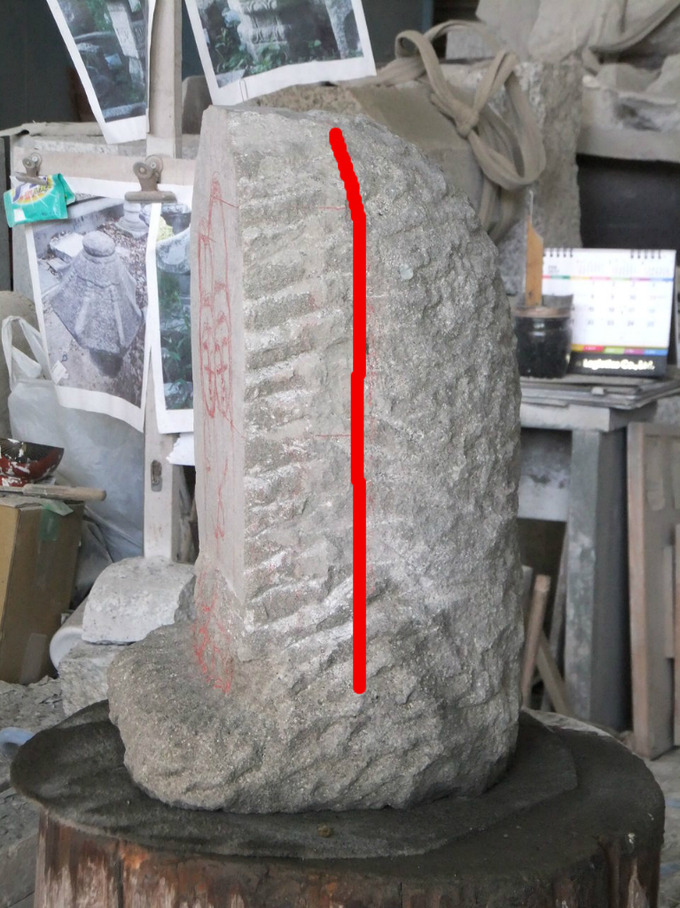 道祖神製作背板と人物