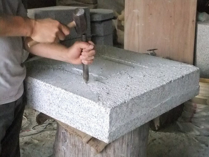 石灯篭作り西の屋笠下場ノミ全体
