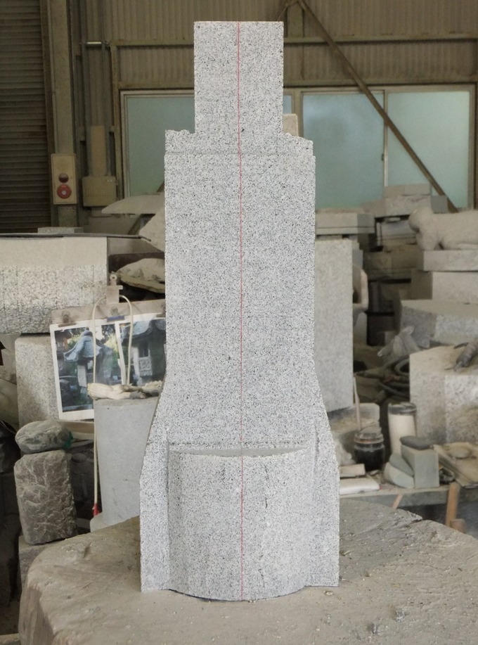 石の地蔵作り方　石仏製作工程