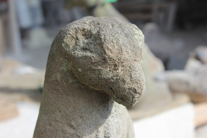 狐の像修復補修｜根津神社｜狐08駒込稲荷