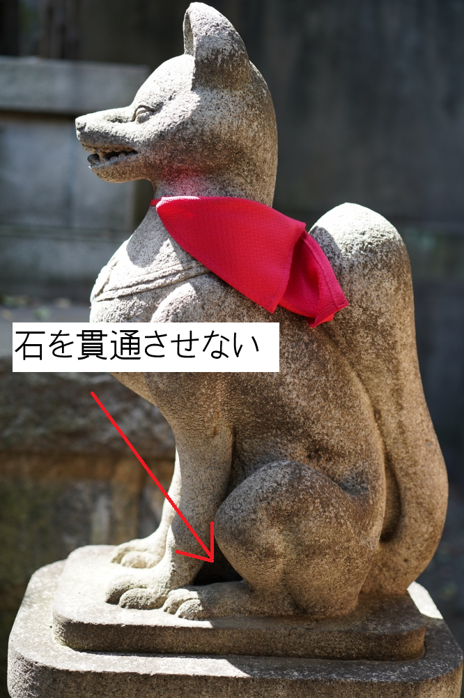 狐の像修復補修｜根津神社｜狐駒込稲荷