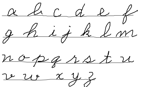 筆記体のsとzがうまく書けない Daydream