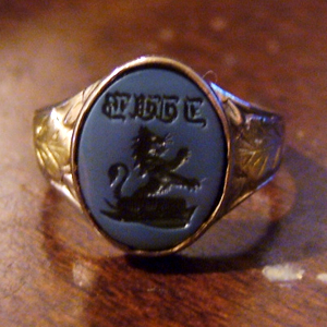 アンティーク14kゴールドインタリオリング到着 Webデザイナーのアンティークパレス