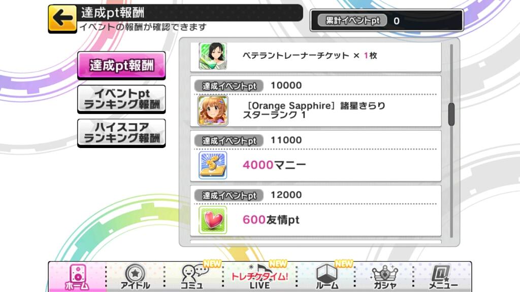 デレステ イベント Orange Sapphire ガチャ更新 Suirenのゲームのおはなし