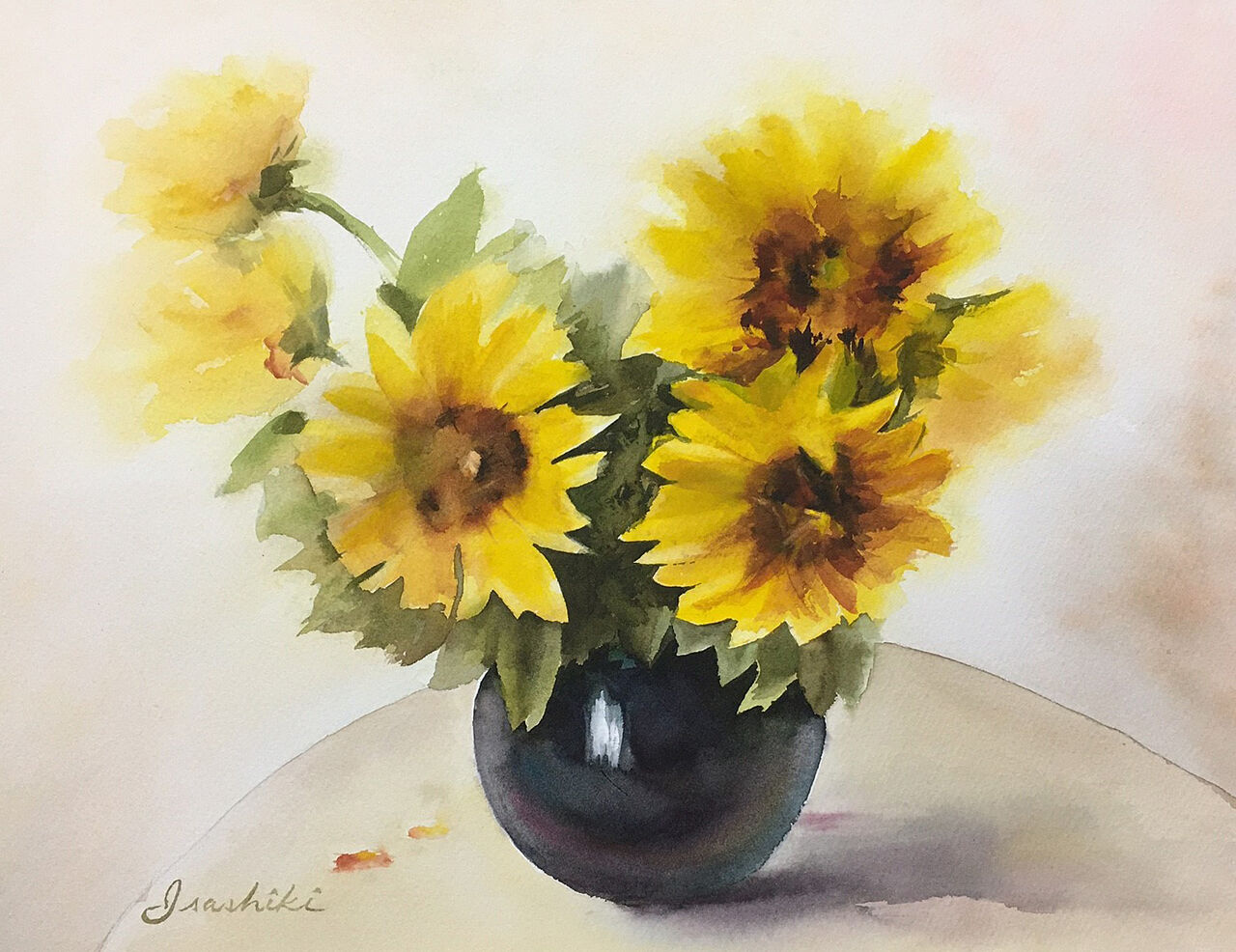 絵画「森はカタクリの花盛り」　水彩画 六花の森 風薫る 透明水彩画 北海道六花の森は穏やかな空気が