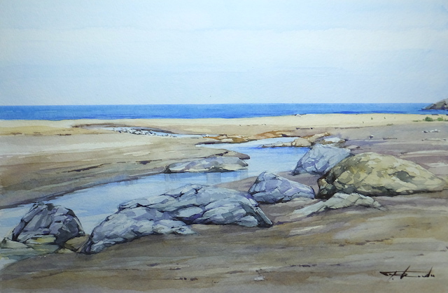砂の浜 八戸市 金浜 青森県 水彩画 From いわて Blog 砂の浜 八戸市 金浜 青森県 水彩画 From いわて Blog