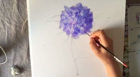 アジサイの描き方 初心者の水彩画の描き方 コツ アジサイの描き方 初心者の水彩画の描き方 コツ