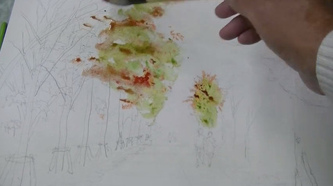 紅葉の木や葉っぱの描き方 初心者の水彩画の描き方 コツ