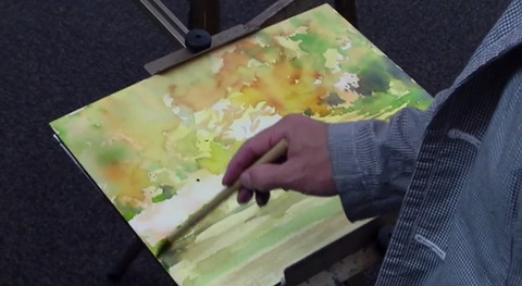 紅葉のイチョウ並木の描き方 初心者の水彩画の描き方 コツ