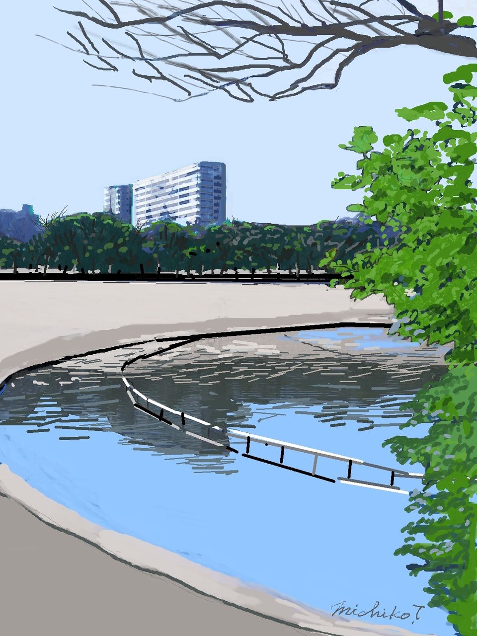 こぶし館文化祭 出品作 多摩の四季 冬 水彩8 道子のつれづれ日記 こぶし館文化祭 出品作 多摩の四季 冬 水彩8 道子のつれづれ日記