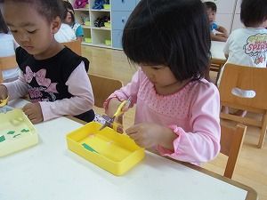 初めてのはさみ製作 うさぎ組 すくすく保育園 初めてのはさみ製作 うさぎ組 すくすく保育園