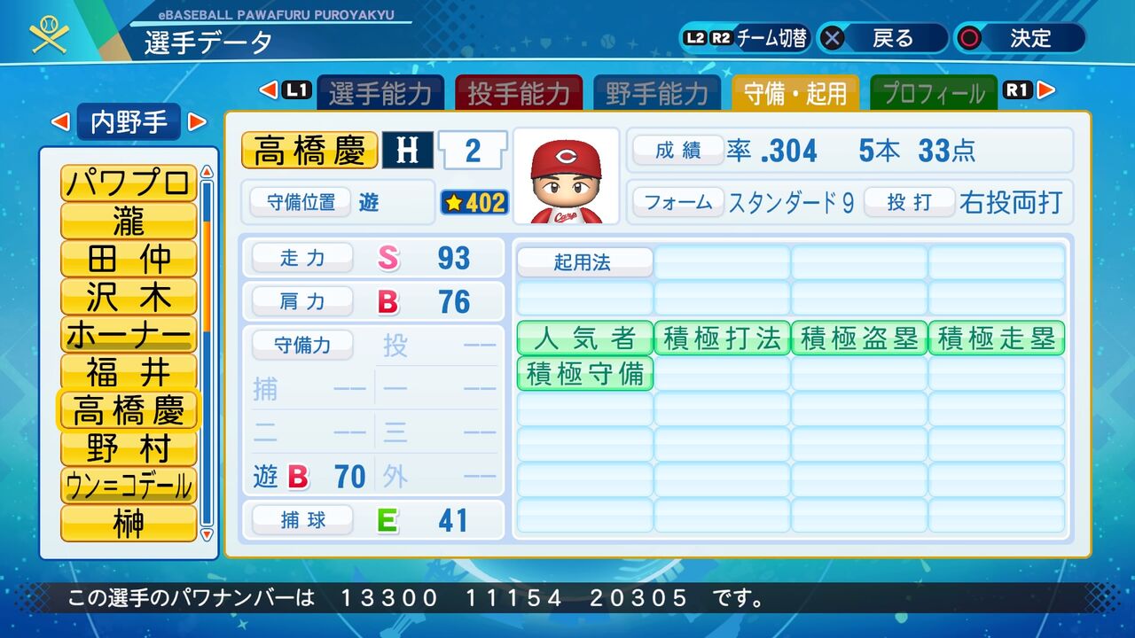 パワプロ サクセス作成選手 実在選手再現 高橋慶彦 広島東洋カープ スクストとパワプロと私 パワプロ サクセス作成選手 実在選手再現 高橋慶彦 広島東洋カープ スクストとパワプロと私
