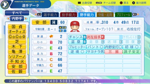 広島東洋カープ安倍友裕実使用バット 広島東洋カープ安倍友裕実使用バット