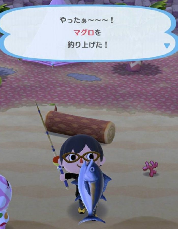 ポケ森 どうぶつの森ポケットキャンプ 釣りとあみ 鯛マグロ チョウチンアンコウ釣れたぞ 旧ゲームスマホン